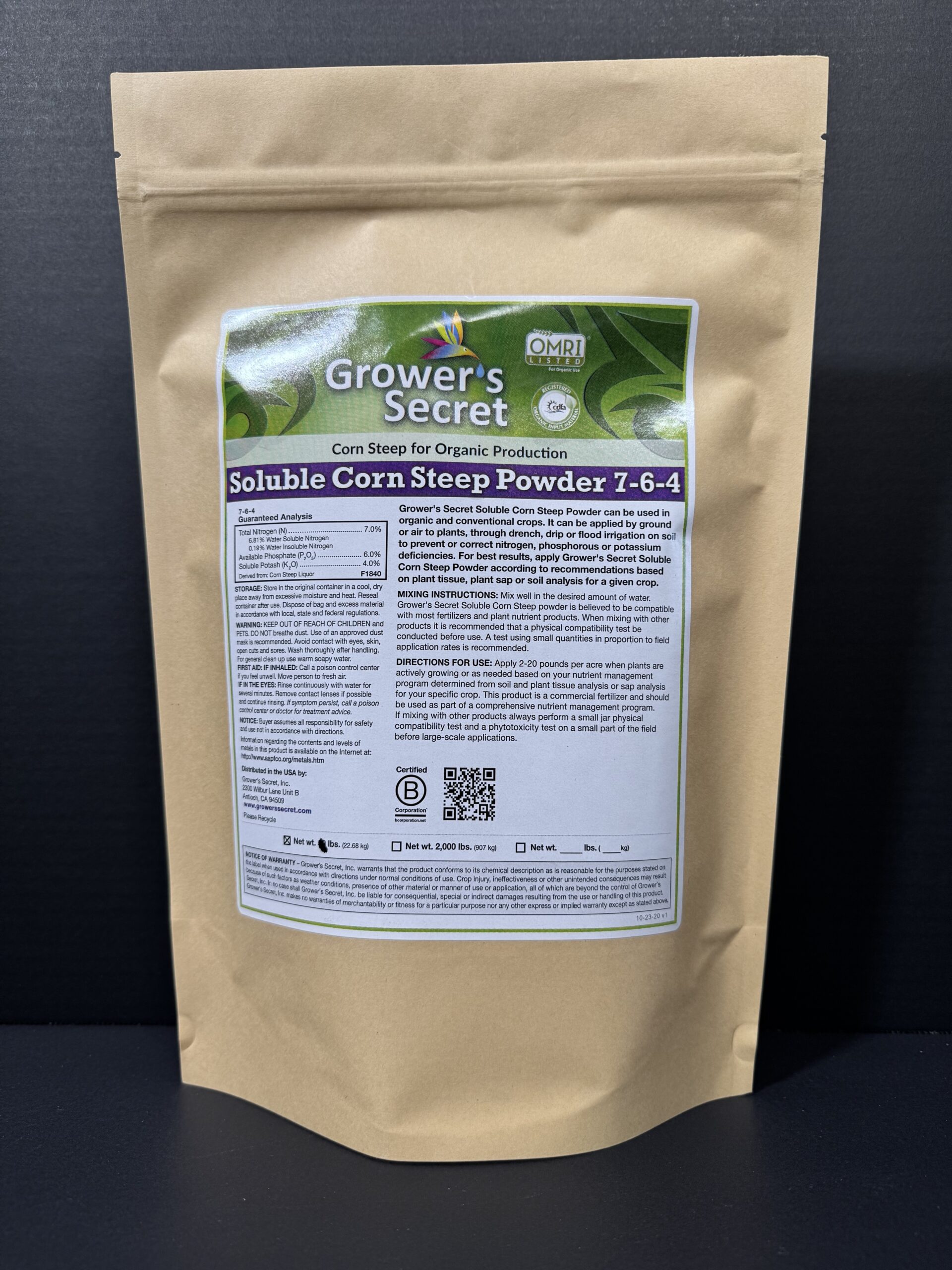 Corn Steep 7-6-4 2lb – Perfect Garden